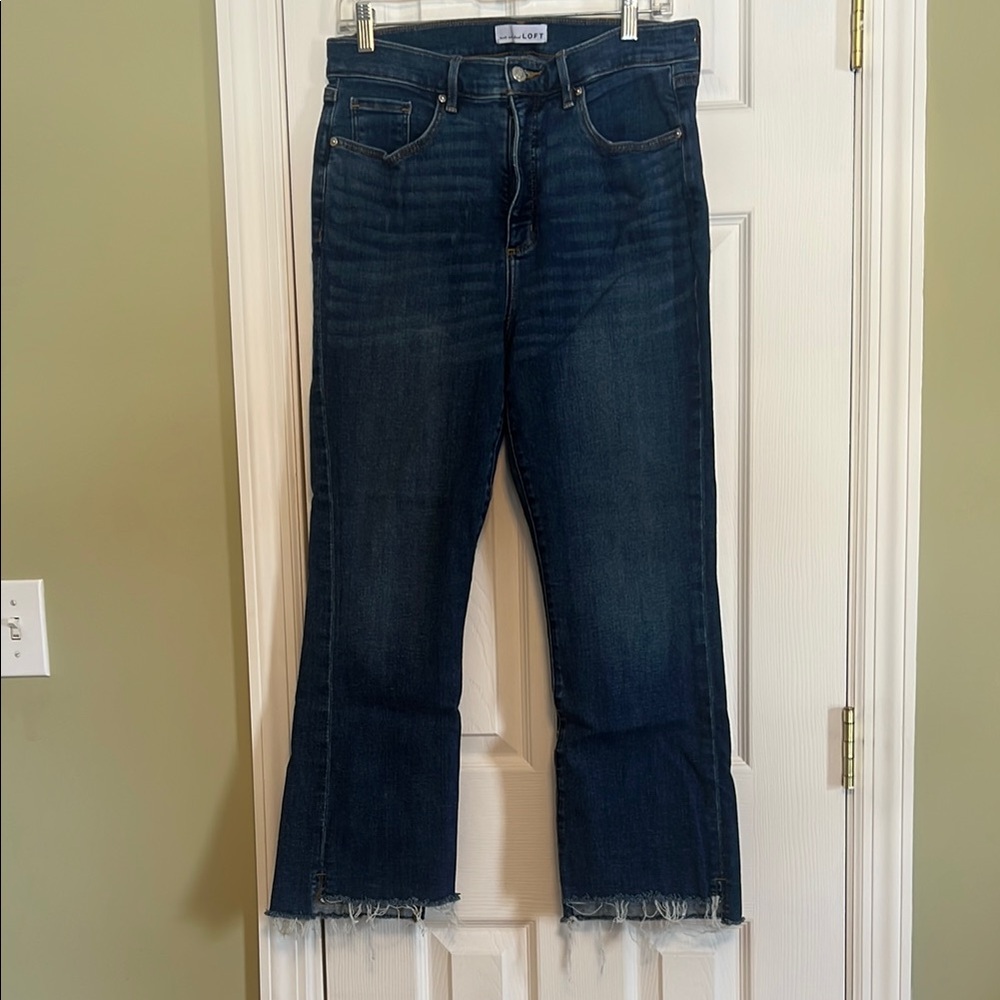 Loft Dark Blue Women's frayed ankle Jeans